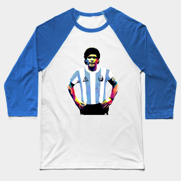 Diego Maradona Pop Art Baseball T-Shirt by Creativedy Stuff